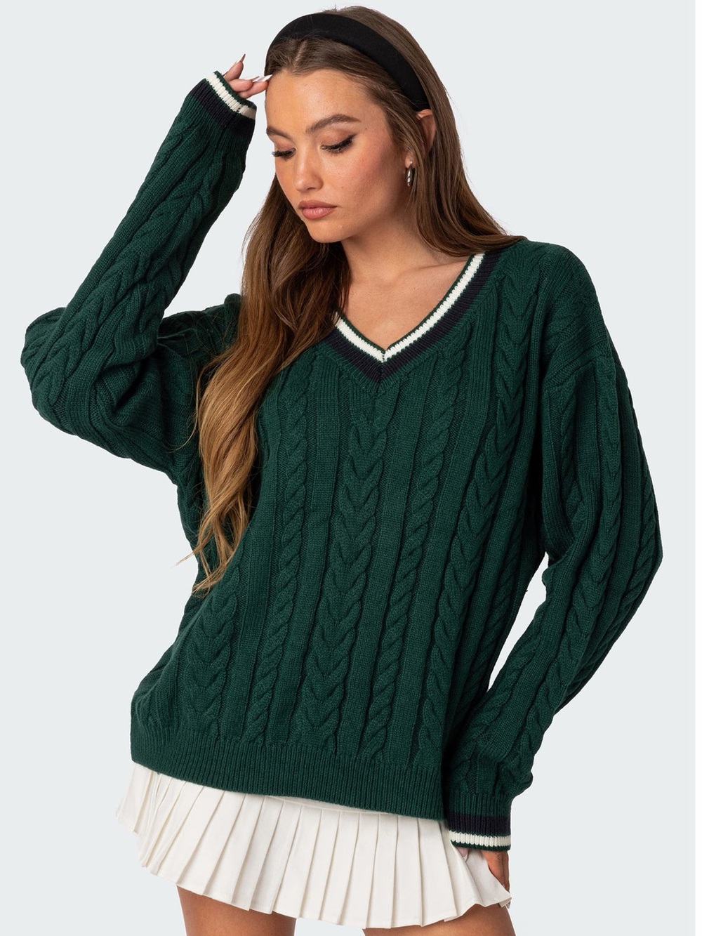 EDIKTED Amoret Oversized Cableknit Sweater